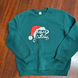 SHEIN Green Merry Christmas Crewneck Sweater